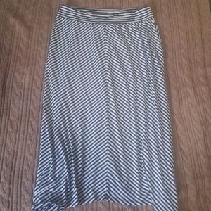 Blue stripe maxi skirt